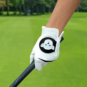 Guantes de golf blancos y naranjas de cuero Cabretta, antideslizantes, transpirables, unisex, modelo VV-GG-632 de Vantrex Industries - Product Image 4