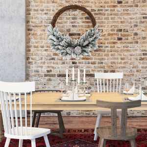 Ghirlanda Natalizia Artificiale Pre-Illuminata con Effetto Neve, 8 Pigne e 35 Luci LED - Product Image 6