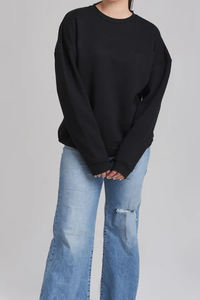 Oversized Crewneck sweatshirts Plain <b>Drop</b> Shoulder Women's Pullover Sweatshirt Casual Short Autumn Oversized women Sweatshirts - Product Image 5