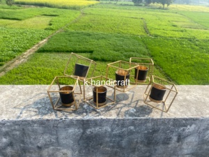 Portavelas Geométrico de Hierro Forjado de 6 Cabezas IK Handicraft, Decoración de Mesa Moderna y Lujosa con Acabado de Color Personalizado, Hecho a Mano - Product Image 2