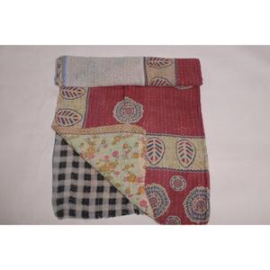 Colcha Kantha Gudri de Algodón Indio, Estampado Vintage, Reversible, para Sofá, Cama y Dormitorio - Product Image 6