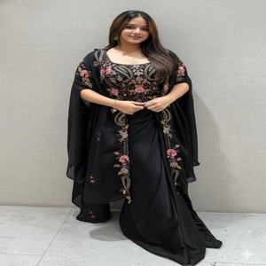 Set atasan dan celana palazzo VASTRA COTTAGE desainer Fendy dengan bordir payet, termasuk dupatta dan inner micro, pakaian pesta etnik. - Product Image 6