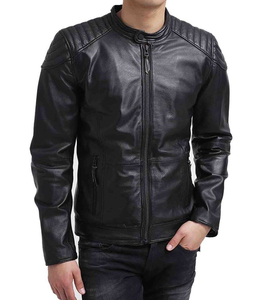 best Men's New Design Genuine Leather Jacket for Men Leather Material Full Sleeves Street Wear Professional Leather Jacket - Product Image 1