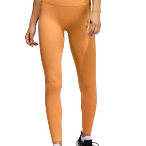 Unique Design Mid Waist Solid Yoga <b>Leggings</b> with Elastic Waist Spandex/<b>Nylon</b> Material Custom Colors & Sizes - Product Image 1