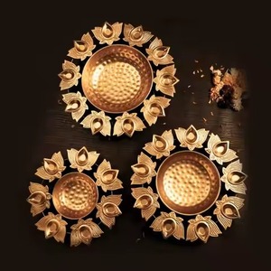 ชามโลหะทำจากทองเหลืองสำหรับตกแต่งงานแต่งงานแบบดิยา - Product Image 2