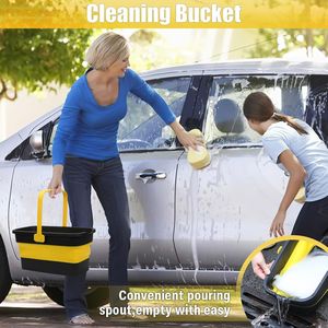 Secchio Quadrato Pieghevole in Silicone con Manico per Pulizia Finestre e Lavaggio Auto - Accessori Essenziali per la Pulizia - Product Image 4