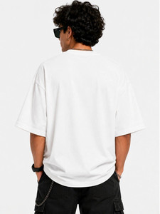 T-shirt pour homme surdimensionné avec impression personnalisée, style streetwear, jersey de coton respirant, col rond, manches courtes, t-shirt graphique - Product Image 4