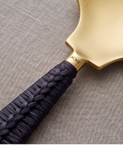 Navy Braid Matte Gold Salad <b>Servers</b> Premium Stainless Steel Designer Grade For Home Kitchens And Dining Handcrafted - Product Image 2