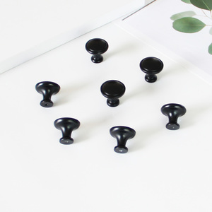 High Quality Zinc Alloy Round <b>Knob</b> Minimalist Modern Matte <b>Black</b> Cabinet Handle for Kitchen Dining Room Bathroom Furniture - Product Image 2