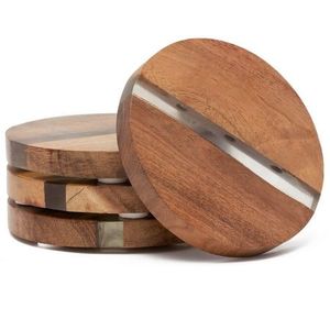 ชุดจานรองแก้วไม้ทรงกลม Eco Wood Coaster Collection พร้อมกล่องเก็บ จานรองแก้วไม้แบบใช้ซ้ำได้ทันสมัย คุณภาพสูง - Product Image 3