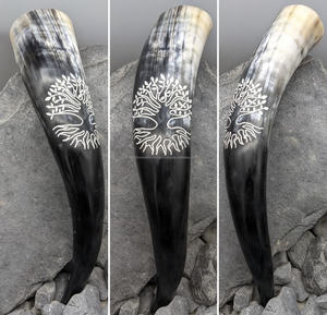 Verre à boire en corne 100% naturel, fait main, de qualité alimentaire, étanche, poli, style ange religieux, taille personnalisable, européen - Product Image 4