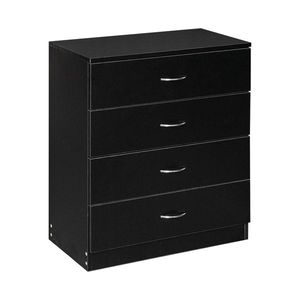 Black S Four Drawer Chest of Drawers Sockets (2USB+2 Sockets) 66*33*73cm Pitted Particle Board with Triamine Paste Dressers - Product Image 5