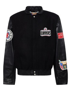 เสื้อแจ็คเก็ตขนสัตว์และหนังสีดำของทีมลอสแคลปเปอร์ส - Product Image 1