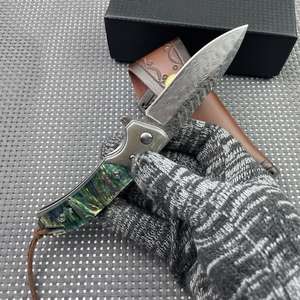 Couteau de poche pliant en acier Damas de qualité industrielle, personnalisable OEM, avec manche, pour homme, cadeau de camping - Multifonctionnel, garantie 1 an - Product Image 5