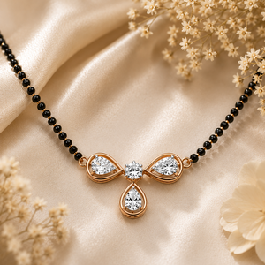 <b>Top</b> Trending Mangalsutra Jewelry Set Prong Set Lab Grown Diamonds IGI Certificate <b>Rose</b> Gold Solid Women Classic Style Wedding - Product Image 2