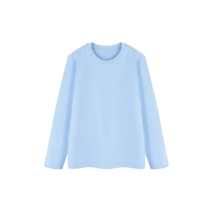 Camiseta Blanca de Manga Larga para Mujer, Cuello Redondo, Algodón Liso, Básica, Casual, al por Mayor - Product Image 6