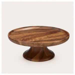 Elegante Soporte Redondo de Madera para Tartas, Pedestal Artesanal para Exhibición de Postres, Ideal para Bodas, Fiestas y Decoración del Hogar, Soporte para Servir en Oferta - Product Image 1