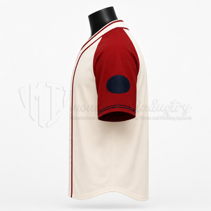 Camiseta de Béisbol Sublimada Personalizada, 100% Poliéster, Malla con Rayas, Uniforme de Equipo, OEM ODM, Secado Rápido, Transpirable, Cuello en V - Product Image 4