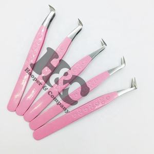 Top classement rose volume de cils pince à épiler en forme de botte en acier inoxydable vison pointu extension de cils pince à épiler Logo bas quantité minimale de commande durable - Product Image 1