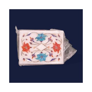 Caja de mármol rectangular de diseño Floral intrincado más vendida, piedra preciosa con incrustaciones de madre, embalaje de regalo, piedra Floral intrincada - Product Image 1