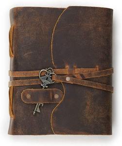 Custom Handmade Genuine Leather <b>Journal</b> Diary Print Leather Notebook Blank Spell Book with Handmade Paper Vintage <b>Writing</b> Diary - Product Image 1