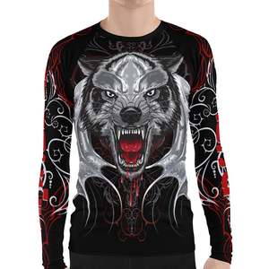 Camiseta de Compresión de Manga Larga para Hombre, para MMA, con Estampado de Lobo por Sublimación, Ajustada, que Absorbe la Humedad, Ropa Deportiva - Product Image 1