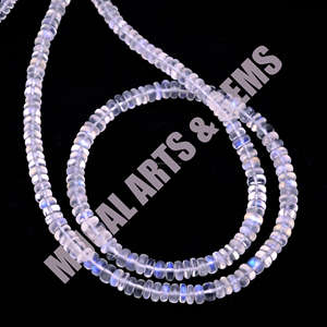 Piedra lunar natural de Tanzania, forma de Rondelle suave, 6 pulgadas, 4 a 6mm, hebra de cuentas de piedras preciosas para hacer collar de joyería - Product Image 1