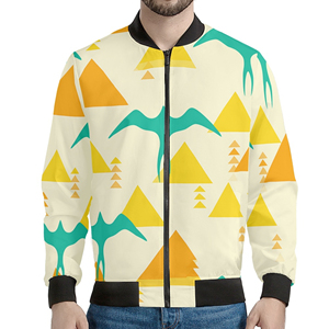 Chaqueta Bomber Ligera y Ecológica de Poliéster 100% con Estampado de Aves Marinas Hawaianas de las Islas Polinesias para Hombre, Personalizable con Logotipo - Product Image 1