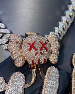 Pendentif Hip Hop personnalisé avec logo, options de lettres/chiffres/logos sur mesure, en argent sterling 925 plaqué or, luxe, Moissanite VVS1 D - Product Image 6