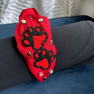 Serre-tête rose d'Halloween avec chapeau de sorcière, bonbons, maïs, citrouille, broderie perlée et strass – Style doux - Product Image 5