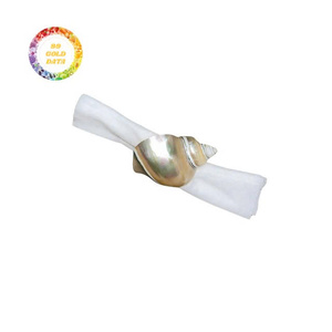Anillo para Servilletas de Concha Natural Hecho a Mano, Estilo Mediterráneo, Duradero, Ecológico, Plateado, para Bodas y Restaurantes - Product Image 1