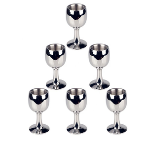 Juego de 6 Vasos de Chupito de Acero Inoxidable, Vasos de Vino Mini de 10 ml y 12 ml para Moutai - Product Image 1