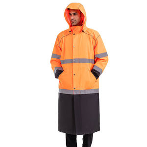 Veste de randonnée longue imperméable pour homme avec bandes réfléchissantes, manteau à capuche pour l'hiver et les activités de plein air - Product Image 4