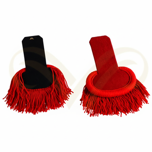 Épaulettes d'officier personnalisées en viscose avec broderies en fils métalliques, rouge et noir - Product Image 1