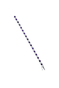 Amethyst and Cz <b>Bracelet</b> in 92.5 Sterling Silver KLSB-20434 - Product Image 3