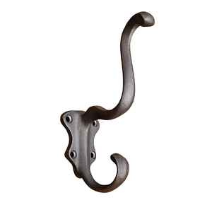 Gancho de hierro con acabado en polvo negro mate en forma de J para colgar en la pared, organizador de ropa, organizador de llaves, para armario. - Product Image 4