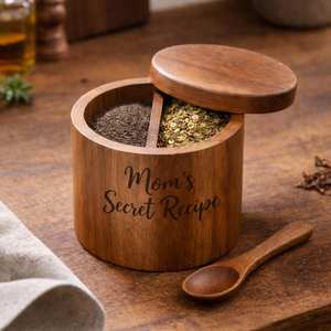 Salero, Botella para Condimentos, Tarro de Condimentos para Cocina, Caja de Pimienta de Madera, Caja de Condimentos, Caja de Almacenamiento de Sal y Especias de Madera de Acacia de UO - Product Image 2