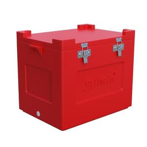 60L Red Plastic Cooler <b>Box</b> Thick Wall Insulated Ice Chest <b>Lockable</b> Lidded <b>Storage</b> <b>Box</b> for Food Transport - Product Image 5