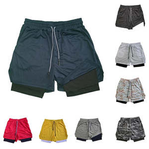 2 in 1 Double <b>Layers</b> for Fitness Sports and Jogging wear Custom Brand Summer Quick Dry Men's Gym Shorts High Street Style - Product Image 4