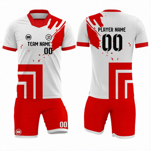 Latest Arrival Professional Soccer Uniform Set Custom Jersey <b>Shorts</b> Moisture Wicking Sublimated Print V-neck Teamwear Bulk - Product Image 3