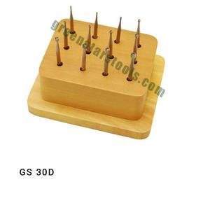 Juego de fresas de copa de 12 piezas con vástago de 3/32 y soporte de madera, kit de herramientas para engastar piedras en joyería |   N.° de artículo GS-30D - Product Image 1