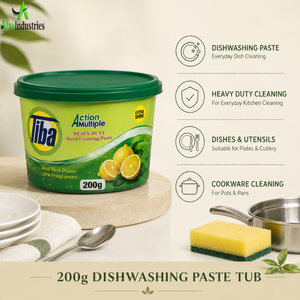 Pâte vaisselle 200g en pot, détergent puissant pour la vaisselle et le nettoyage des mains, parfum citron et aloe vera, pour cuisine |   Premium - Product Image 5