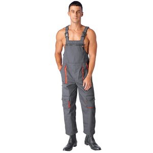 High Visibility Safety Bib <b>Overalls</b> Cotton Anti-Wrinkle Durable Unisex Workwear for <b>Construction</b> Workers - Product Image 5
