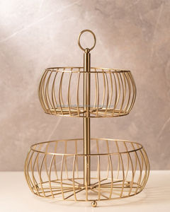 Cesta de Almacenamiento Minimalista de Alambre Dorado, Organizador de Malla Metálica de Acero Inoxidable con Forma de Polígono para Decoración de Sala de Estar - Product Image 2