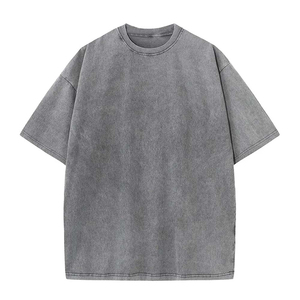 T-shirt Oversize Personnalisé Délavé à l'Acide, Coupe Boxy Épaisse, Manches Courtes, Style Streetwear Décontracté, Col Rond, Coupe Jersey - Product Image 5