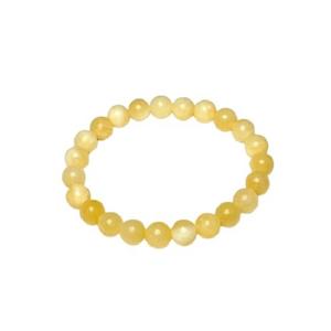 Pulsera de Piedras Redondas de Calcita Amarilla Feng Shui Hechas a Mano para Hombre y Mujer, Tamaño 8-10 mm, Joyería de Moda Energética - Product Image 1