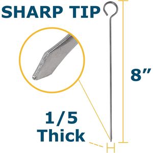 24 Pack 8 Inch Stainless Steel Kabob Skewers <b>BBQ</b> Grill Accessories Pack of 24 - Product Image 4