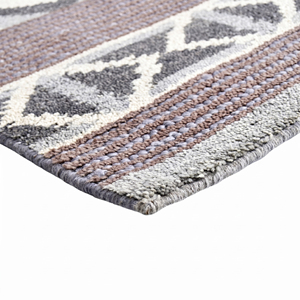 Tapis d'appoint personnalisé tufté à la main, écologique, antidérapant, à poils épais, gris ivoire, couleur unie, tissage plat, avec support en toile de coton pour hôtel - Product Image 6