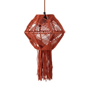 Lámpara Colgante Moderna de Cuerda de Papel Tejida a Mano, Pantalla E27, Cubierta de Luz Colgante Geométrica, Decoración para Sala de Estar - Product Image 1