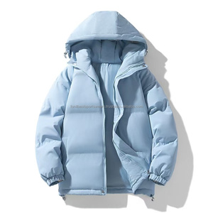 Veste matelassée à capuche pour homme, hiver, décontractée, coupe-vent, écologique, rembourrage en coton, 240g de rembourrage en polyester, fermeture éclair, couleur unie - Product Image 5